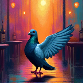 Pigeon in a pub in London