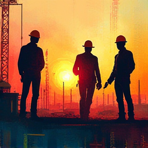 Four Men in Hard Hats