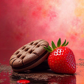 Cookies and strawberries 