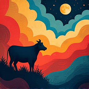 Moonlit Cow Symphony