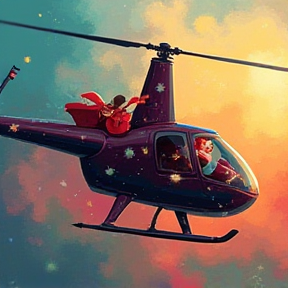 Santa Claus in a Helicopter