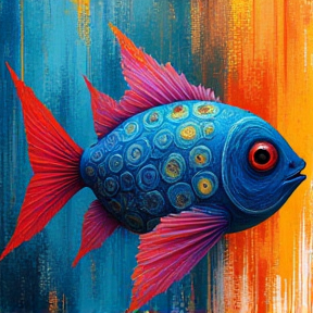 folk blue fish