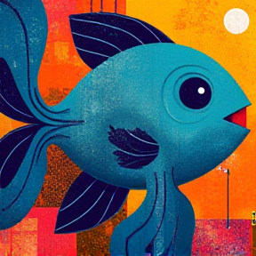 folk blue fish