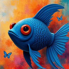 hip hop blue fish