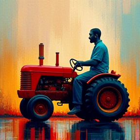 Tractor in the Rain