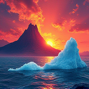 Volcano and Iceberg