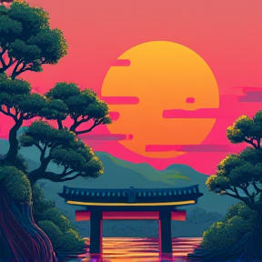 Sunset in Japan