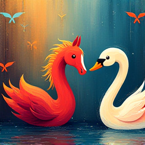 Story of the secret little horse and swan