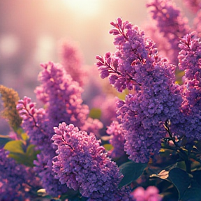 Meadow of Lilac Flowers