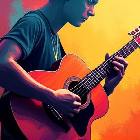 Strumming guitar 