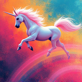 Pink Fluffy Unicorns Dancing on Rainbows