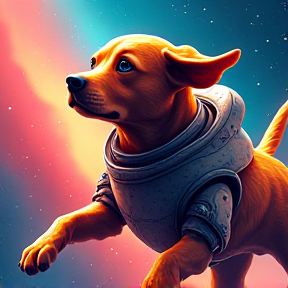 Robot Labrador in Space