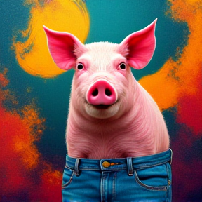 A beer, a pig and me with my jeans drawn down