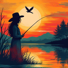 Fishing at Sunset with You