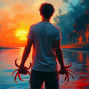 guy with crabs