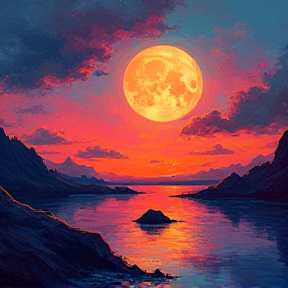 Moonlight sunrise