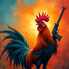 Roosters with Guns