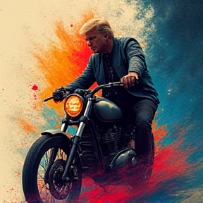 Ripped Pants and Motor Bike Trump