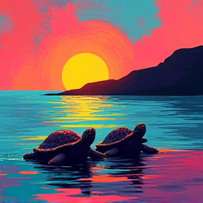 Turtles On A Log