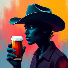 Cowboy with a Beer