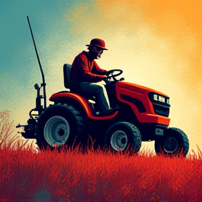 Mowing the grass