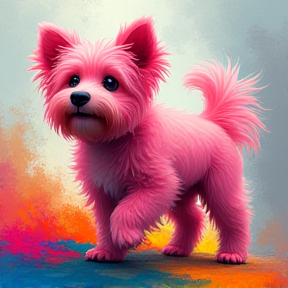 Fluffy Rainbow Dog