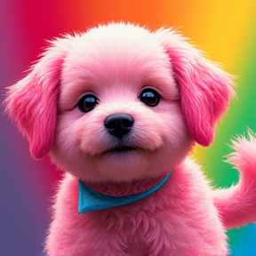 Fluffy Rainbow Dog