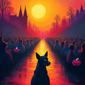 A Halloween Town of Dogs