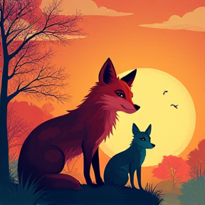 Fox and Coyote Love