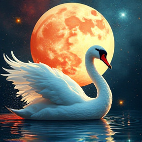 moonlit swan