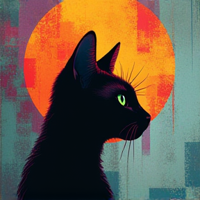 Black Cats In The Moonlight