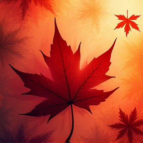 Shadows on the maple leaf 