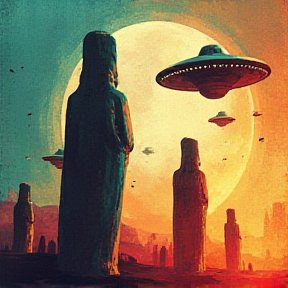 Neolithic Statues of ETs and Flying Saucers,  I wonder why?