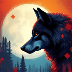 Wolf und Mond