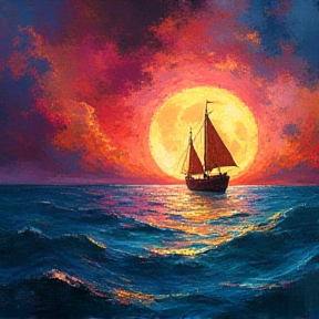 Full Moon on the High Seas