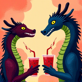 Broadway Dragons Drinking Boba Tea