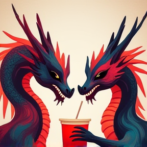 Dragons Drinking Boba Tea