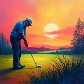 Old Man Playing Golf