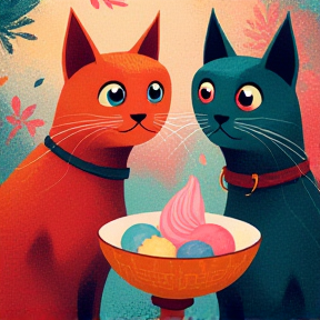 Cats Eating Sorbet