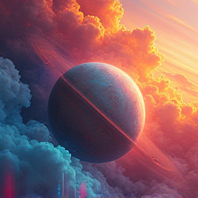 saturn (make image colorful with clouds)