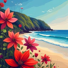 Flowers On The Beach