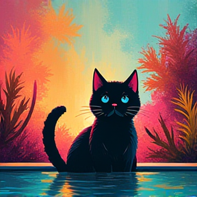 Cat in the Pool