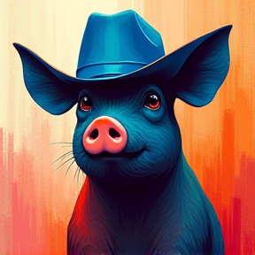 Pig in a Blue Hat