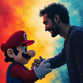 Mario confessing his crimes to god