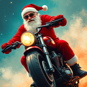 Santa's Motorcycle Christmas