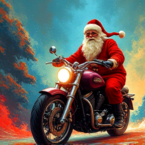 Santa's Motorcycle Christmas