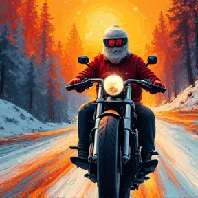 Santa's Motorcycle Christmas