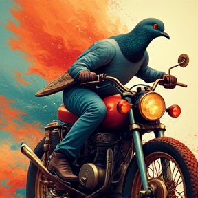 Pigeon on a Motorbike