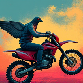 Pigeon on a Motorbike