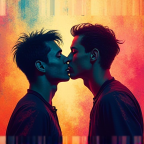 MEN KISSING